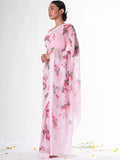 Baby pink floral saree set