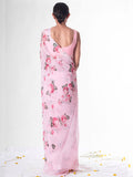 Baby pink floral saree set
