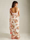 Ivory floral saree set