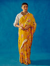 Mustard floral saree set