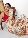 Ivory floral saree set