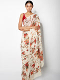 Ivory floral saree set