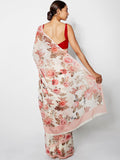 Ivory floral saree set