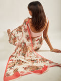 Ivory floral saree set