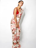 Ivory floral saree set