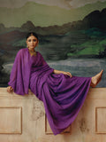 Hand Dyed Purple mukaish saree