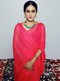 Hand Dyed Rani mukaish saree