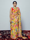 Mustard floral saree set