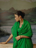 Hand Dyed Green mukaish saree