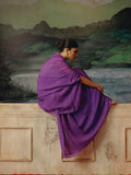 Hand Dyed Purple mukaish saree