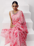 Pink tonal floral saree