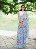 "JARDIN" silk chiffon saree