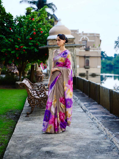 "RIO" satin silk saree