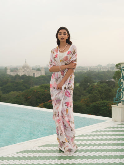 Cream with scattered florals