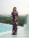 Deep wine with watercolor florals