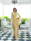Yellow floral saree