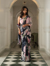 Deep grey with abstract floral