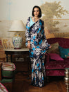 Deep Blue floral saree
