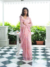 Pink floral saree