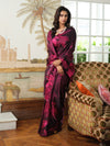 Deep wine abstract floral saree