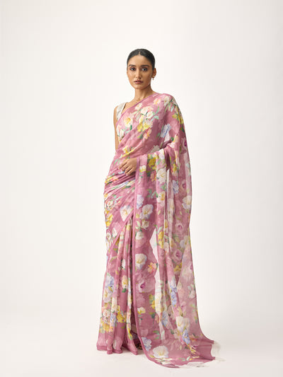 Nude Pink Water colour saree