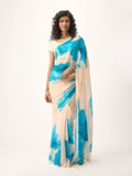 Abstract ivory base saree