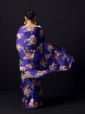 Purple floral saree