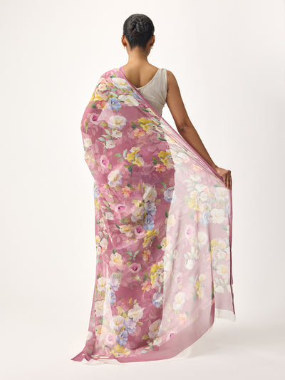 Nude Pink Water colour saree