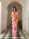 Pink Orange ombre floral prints