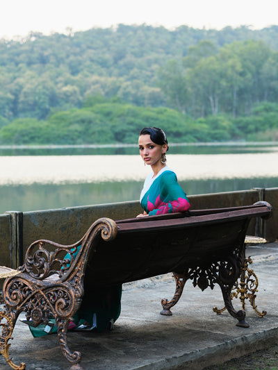 "AMRITA" silk chiffon saree