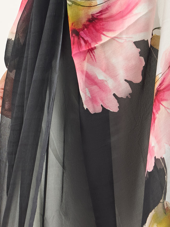 Black water colour saree