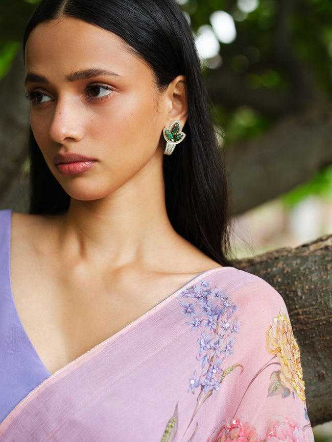 "MOIRA" floral print saree