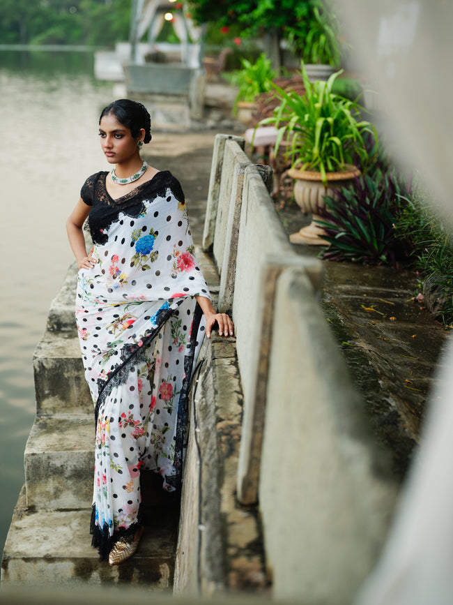 "GAYATRI" polka chiffon saree