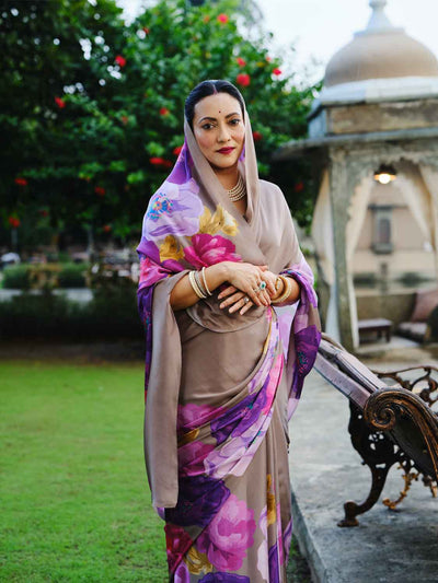 "RIO" satin silk saree