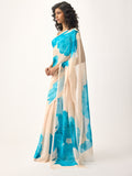 Abstract ivory base saree