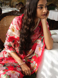 Crimson Red floral saree