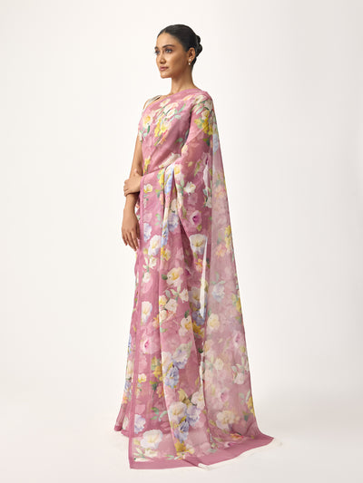 Nude Pink Water colour saree