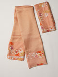 Peach Kanjivaram floral print saree