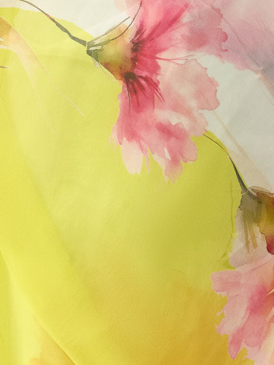 Lemon water colour saree