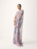 Purple floral print saree