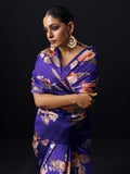 Purple floral saree