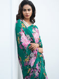 Deep green with bold multi floral