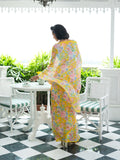 Yellow floral saree