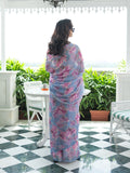Dusty blue floral saree