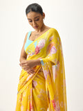 Mustard floral saree