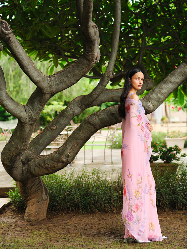 "MOIRA" floral print saree