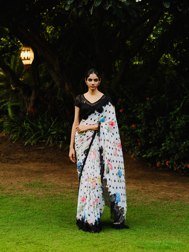 "GAYATRI" polka chiffon saree
