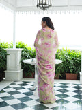 Pale sage floral saree