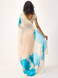 Abstract ivory base saree