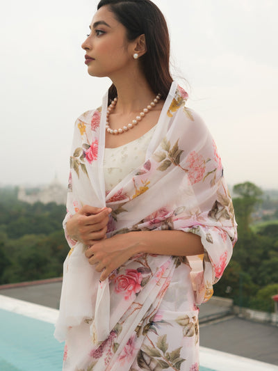 Cream with scattered florals